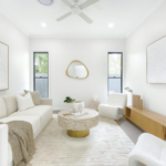 A bright and neatly staged living room | Sell In Style your property stylist